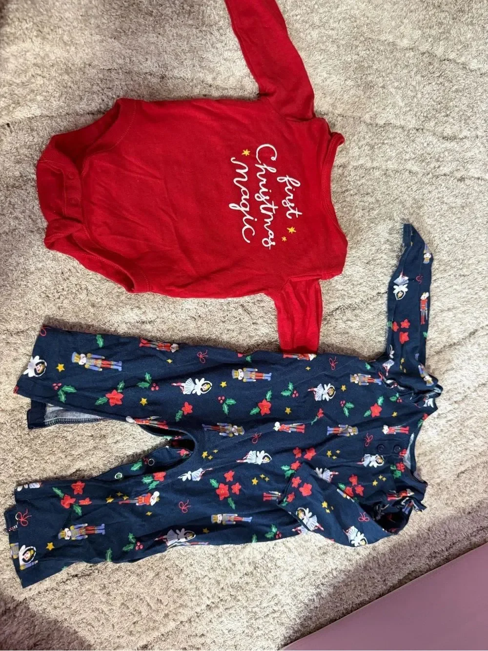Old Navy Christmas Holiday Lot of 2 6-12 Month Baby Girl